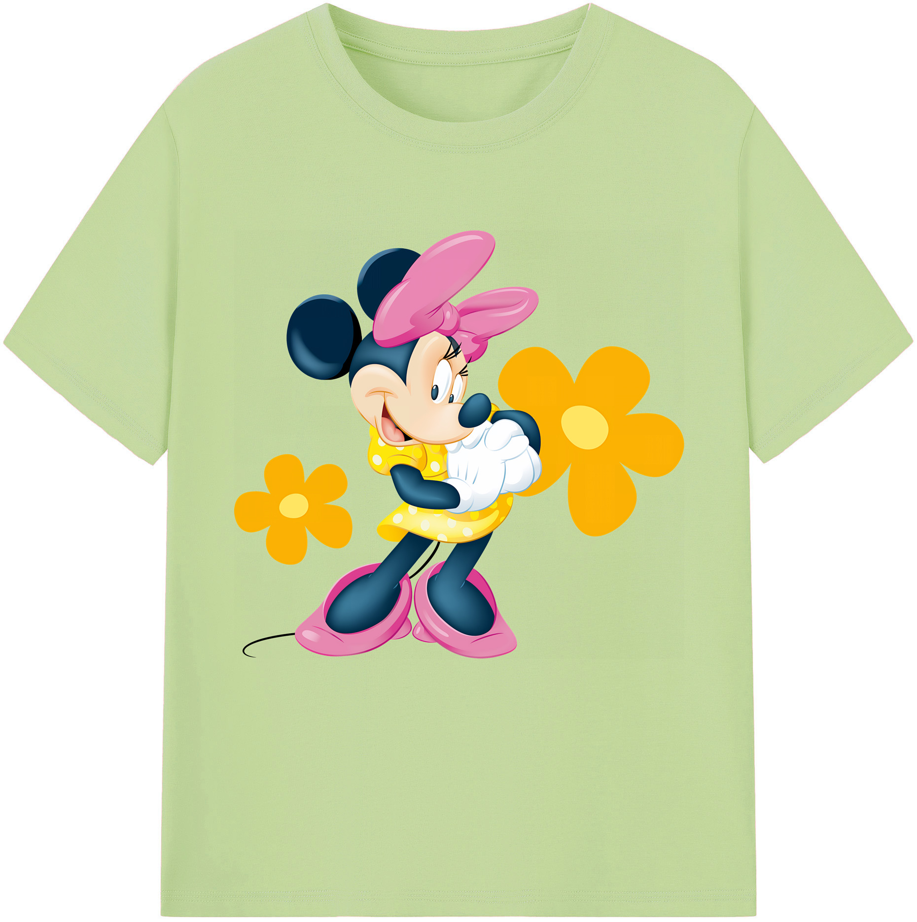 （画像用） ミッキーマウス Mickey Mouse 綿100％半袖Tシャツ（フロントプリント）